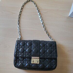 Dior Black Cannage quilted lambskin leather bag